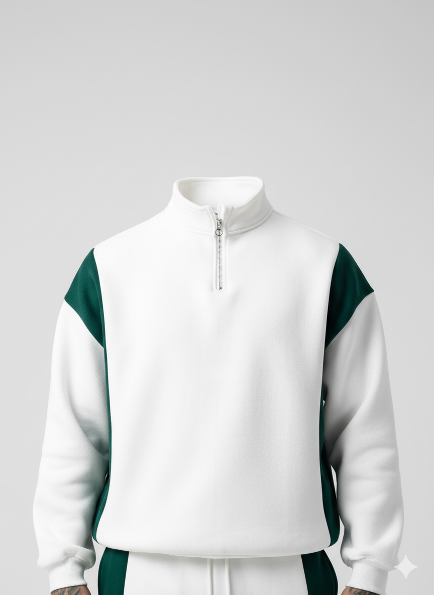 Ensemble de survêtement homme 2 pièces – Sweatshirt demi-zip & Jogger